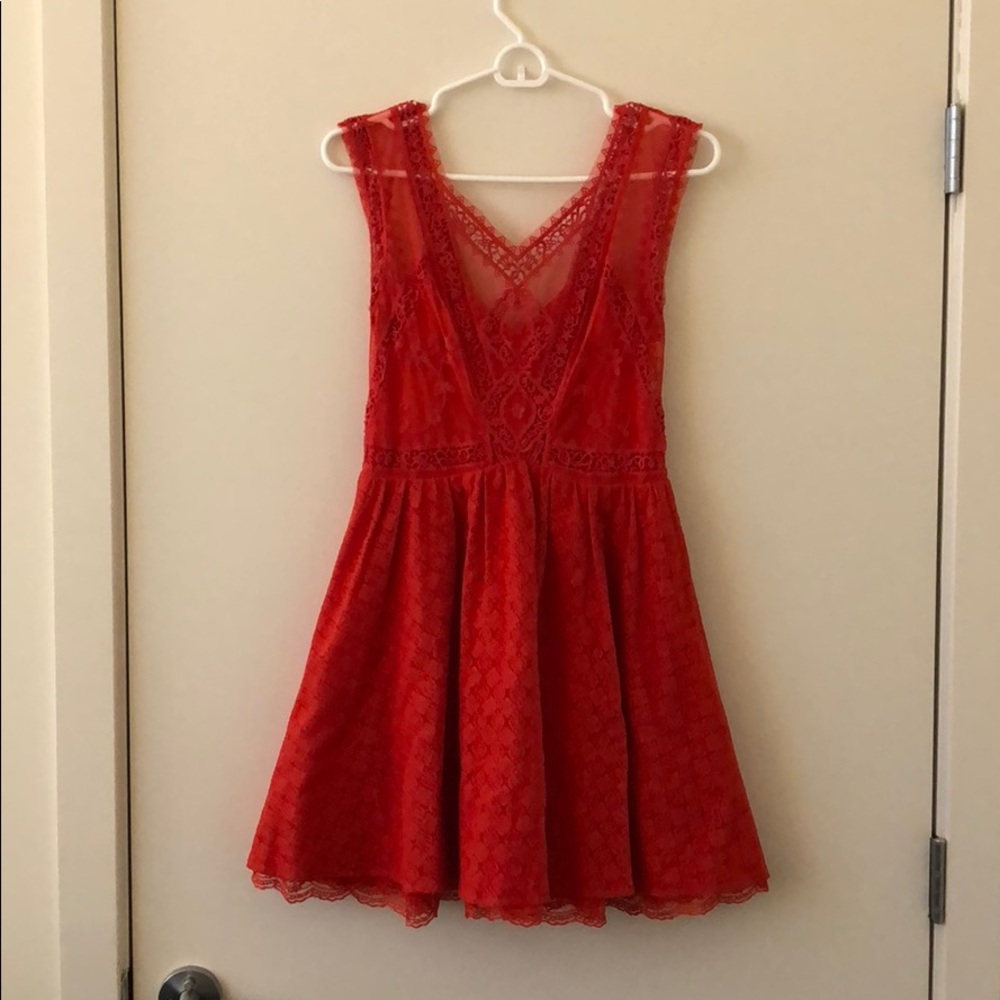 Free People Red Lace Dress size 4